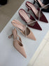 Rhinestone Embellish Close Toe Heels